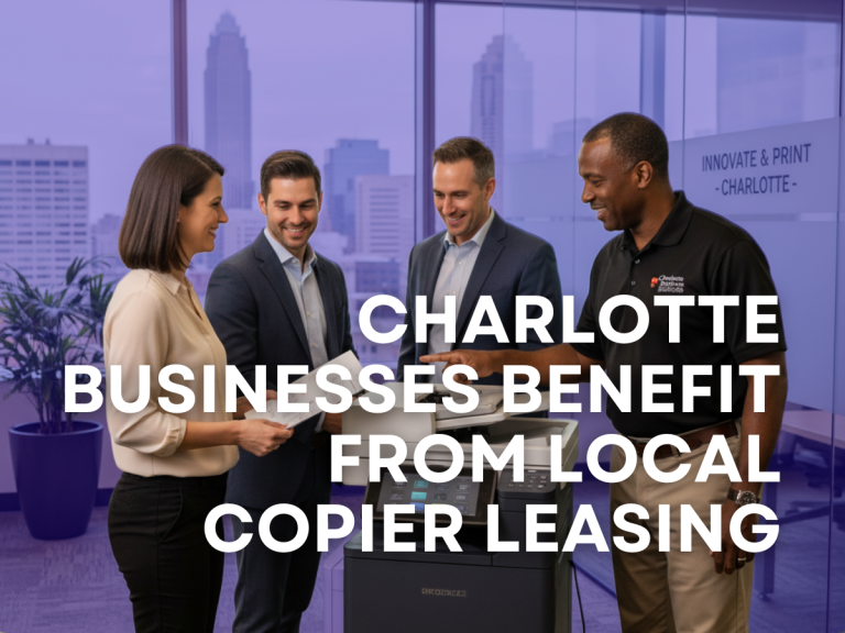 Local copier lease technician in Charlotte providing office support with modern business copiers.
